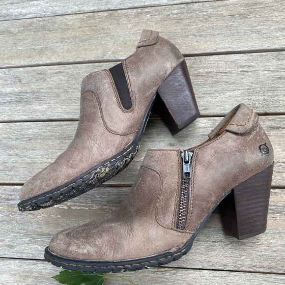 Born Shoes - Born distressed leather booties 8.5